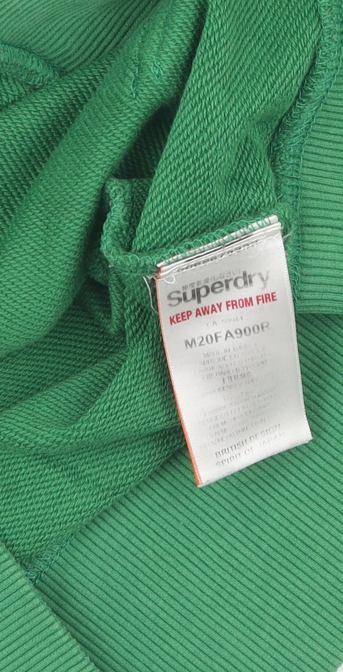 Superdry Men's Green Hooded Pullover Hoodie Size S