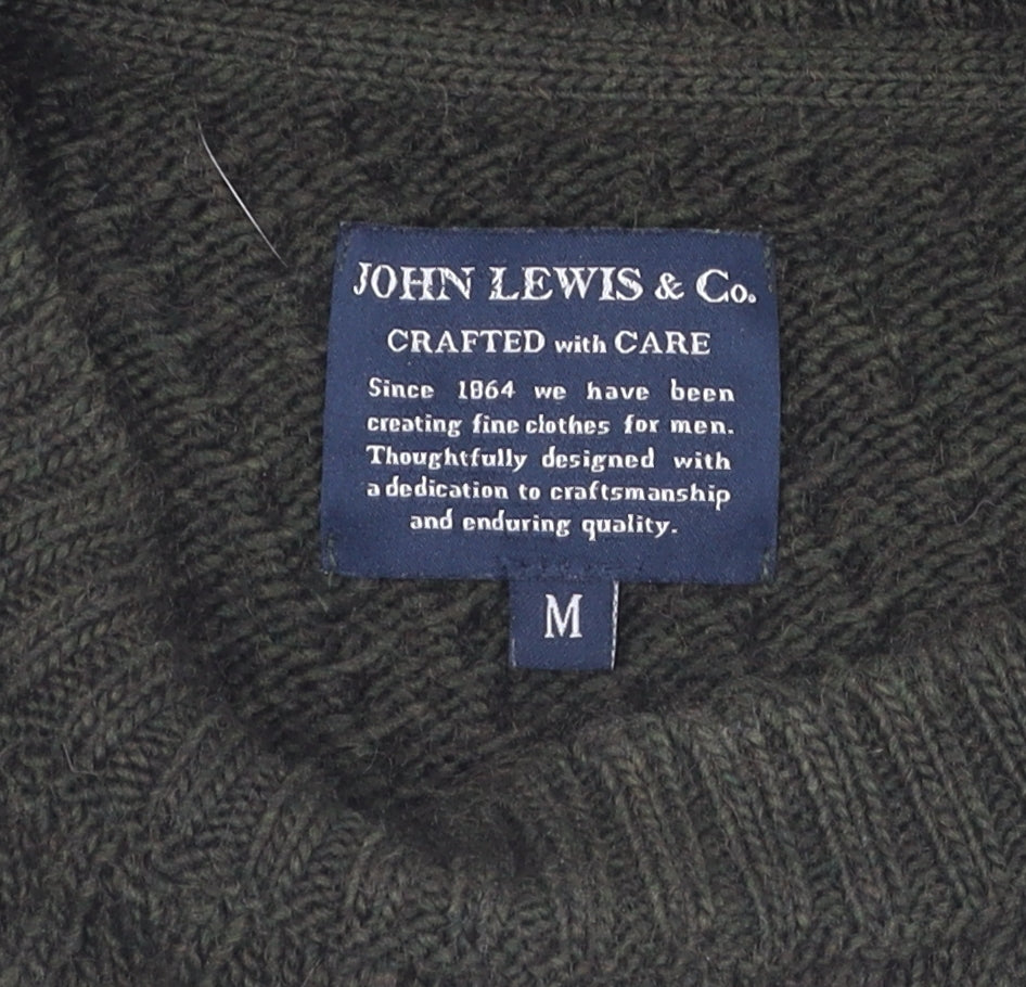 John Lewis & Co. Men’s Green Wool Pullover Jumper - M