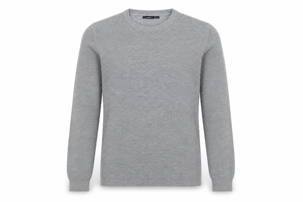Front view of DR DENIM Men's Grey jumper - Small, Casual