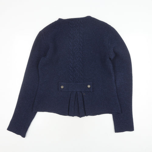 House of Bruar Women's Blue Cardigan, Size 10, Cable-Knit