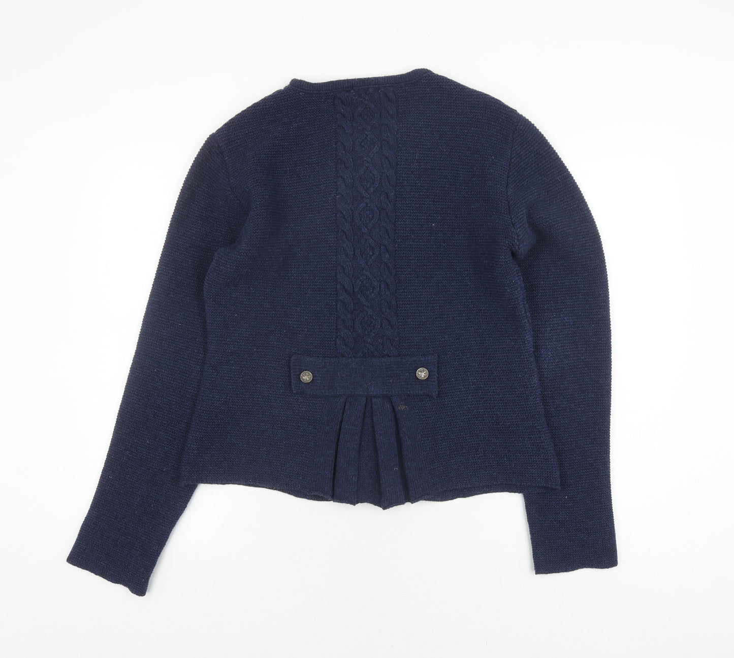 House of Bruar Women's Blue Cardigan, Size 10, Cable-Knit