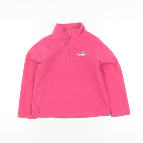 Peter Storm Girls Pink Fleece Hoodie, Zip, 5-6 Years