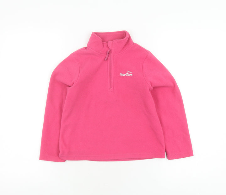 Peter Storm Girls Pink Fleece Hoodie, Zip, 5-6 Years