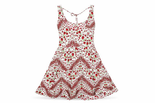 Front view of H&M Women's Floral A-Line Dress, size 12, Summer Ready