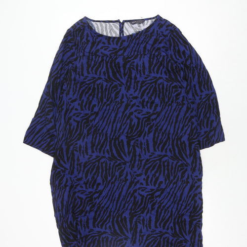 Marks and Spencer Women's Blue Print Dress Size 16