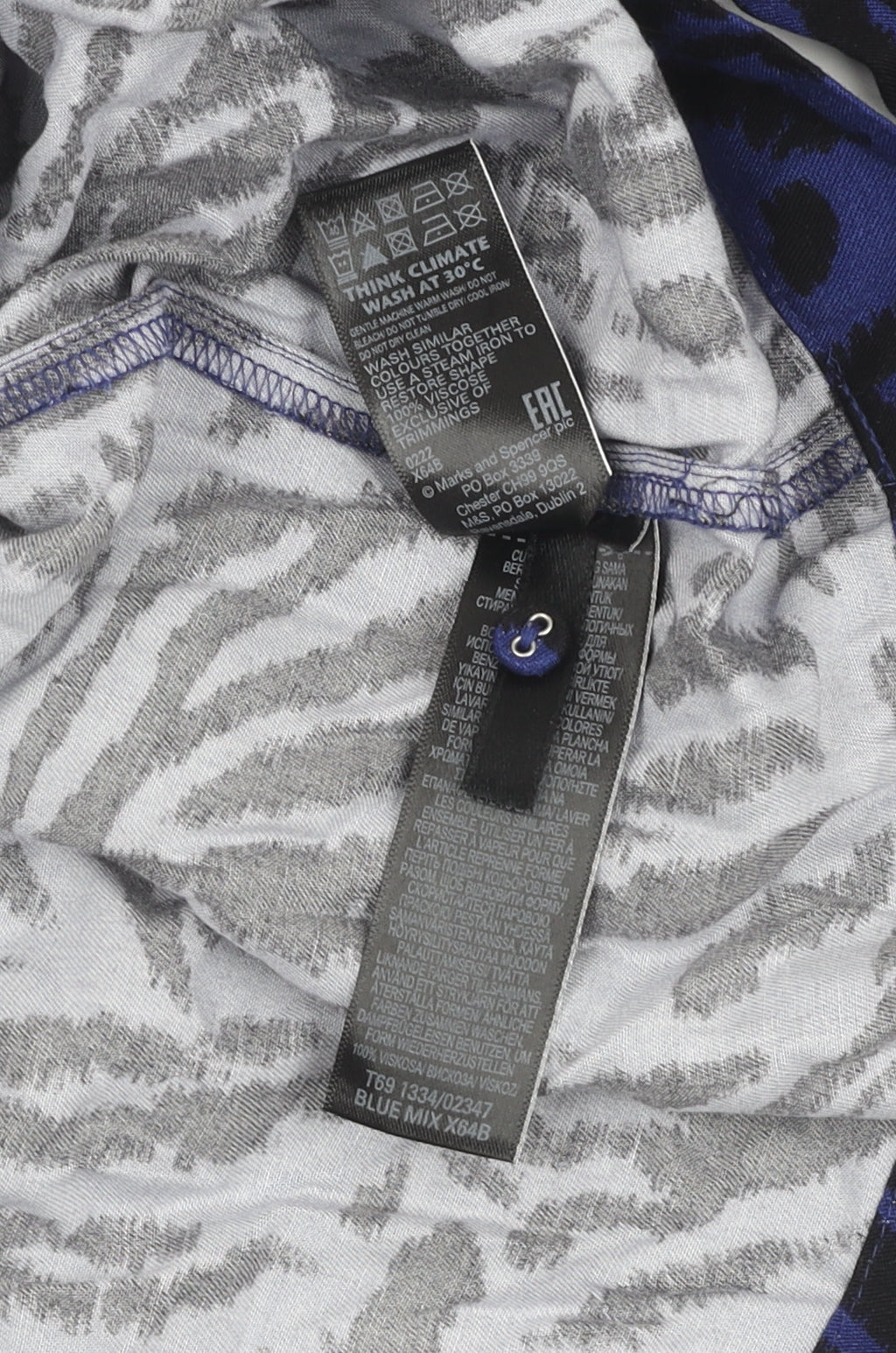 Marks and Spencer Women's Blue Print Dress Size 16