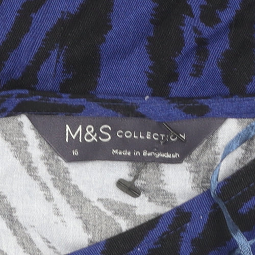 Marks and Spencer Women's Blue Print Dress Size 16