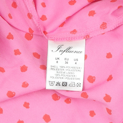 Influence Women's Pink Polka Dot Dress Size 8
