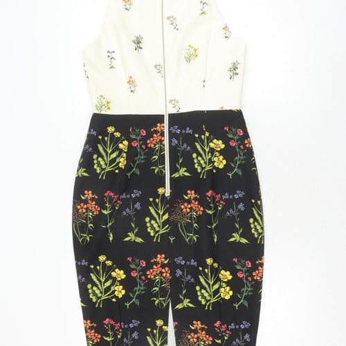 H&M Women's Multicoloured Floral Sheath Dress, Size 12