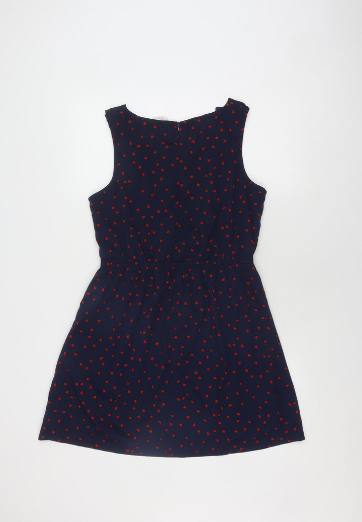 New Look Women’s Blue 12 A-Line Animal Print Dress