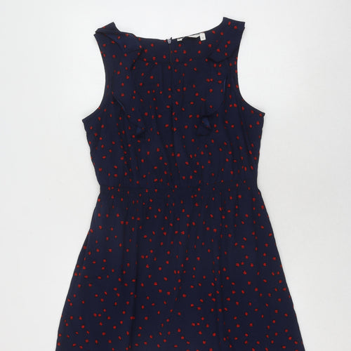 New Look Women’s Blue 12 A-Line Animal Print Dress