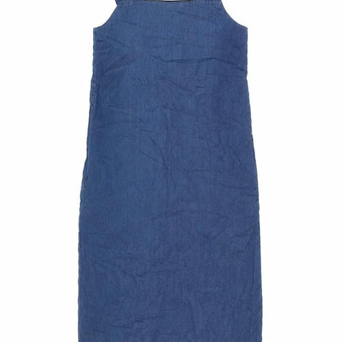 ASOS Denim Pinafore Dress UK 8 Blue Casual