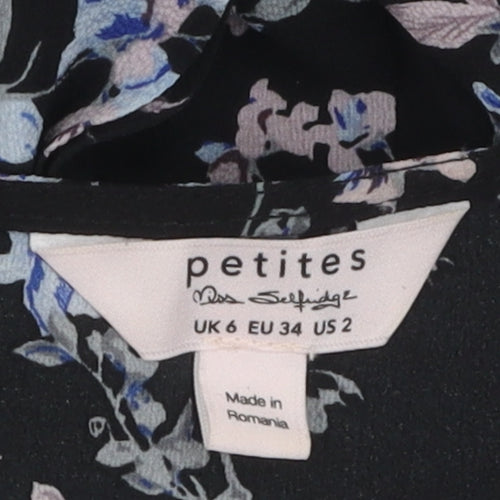 Miss Selfridge Women's Black Petite Floral Playsuit
