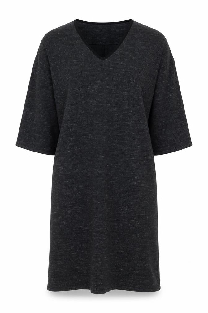 Front view of Jigsaw Women's Black V-Neck Dress L
