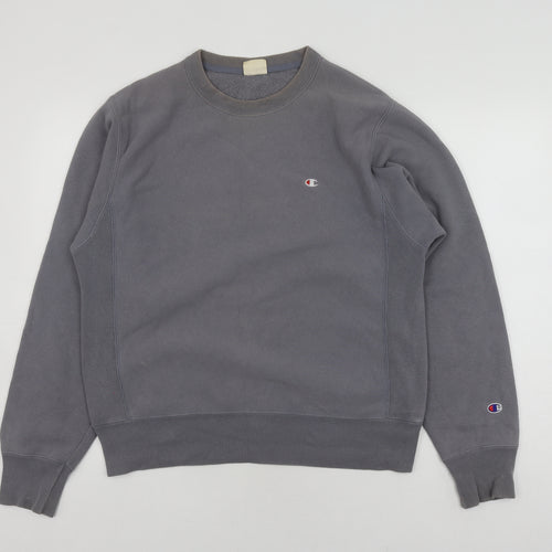 Champion Grey Pullover Sweatshirt, Unisex S, Logo Style