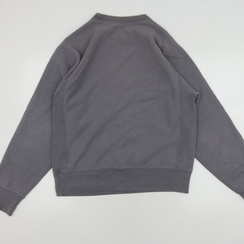 Champion Grey Pullover Sweatshirt, Unisex S, Logo Style