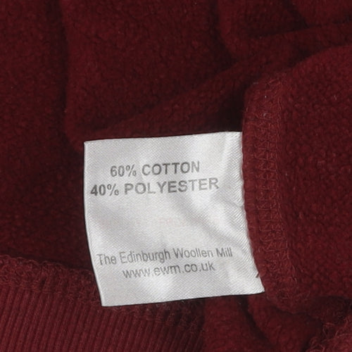James Pringle Unisex Red Medium Cotton Pullover Sweatshirt