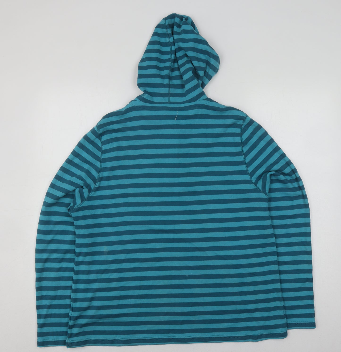 Cotton Traders Women's Blue Striped Hoodie UK 20