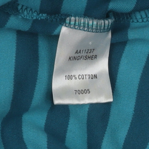 Cotton Traders Women's Blue Striped Hoodie UK 20