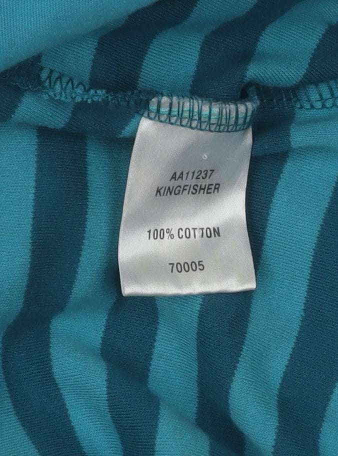 Cotton Traders Women's Blue Striped Hoodie UK 20