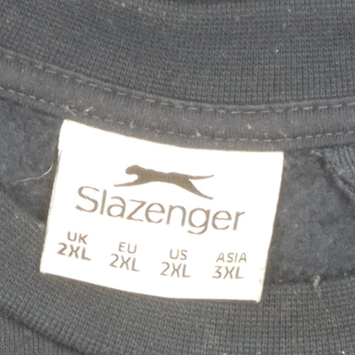 Slazenger Men's Black Crew Neck Pullover Sweatshirt 2XL