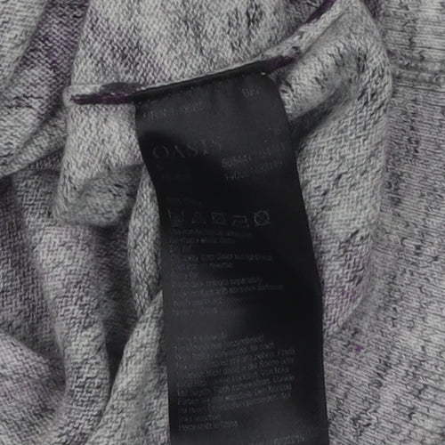 Oasis Women's Grey Floral Pullover Jumper, Size S