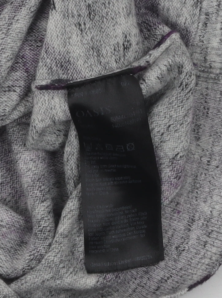 Oasis Women's Grey Floral Pullover Jumper, Size S