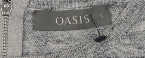 Oasis Women's Grey Floral Pullover Jumper, Size S
