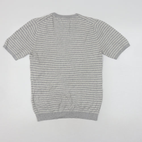 Reiss Women's Grey Striped Jersey T-Shirt