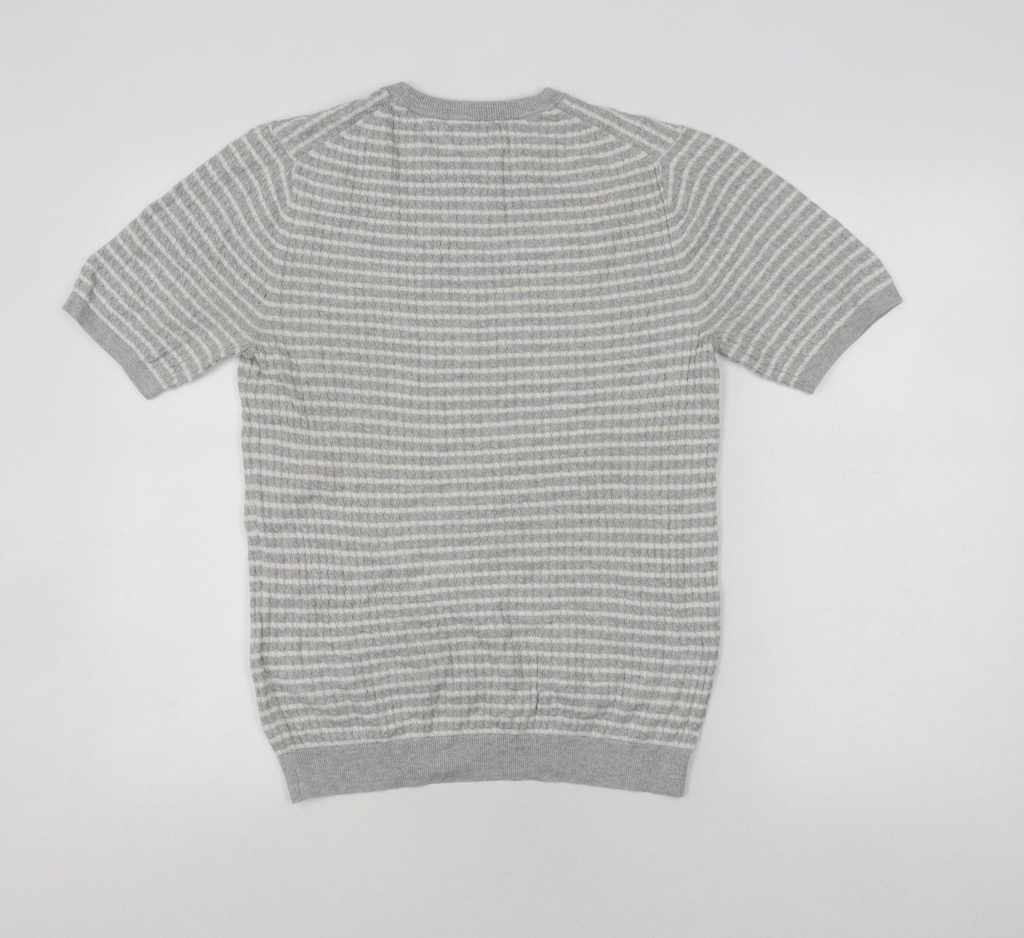 Reiss Women's Grey Striped Jersey T-Shirt