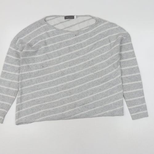 Mint Velvet Women's Grey Striped Pullover Jumper, Size 16