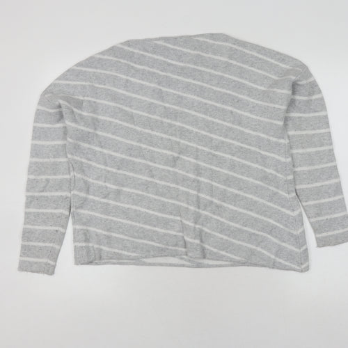 Mint Velvet Women's Grey Striped Pullover Jumper, Size 16