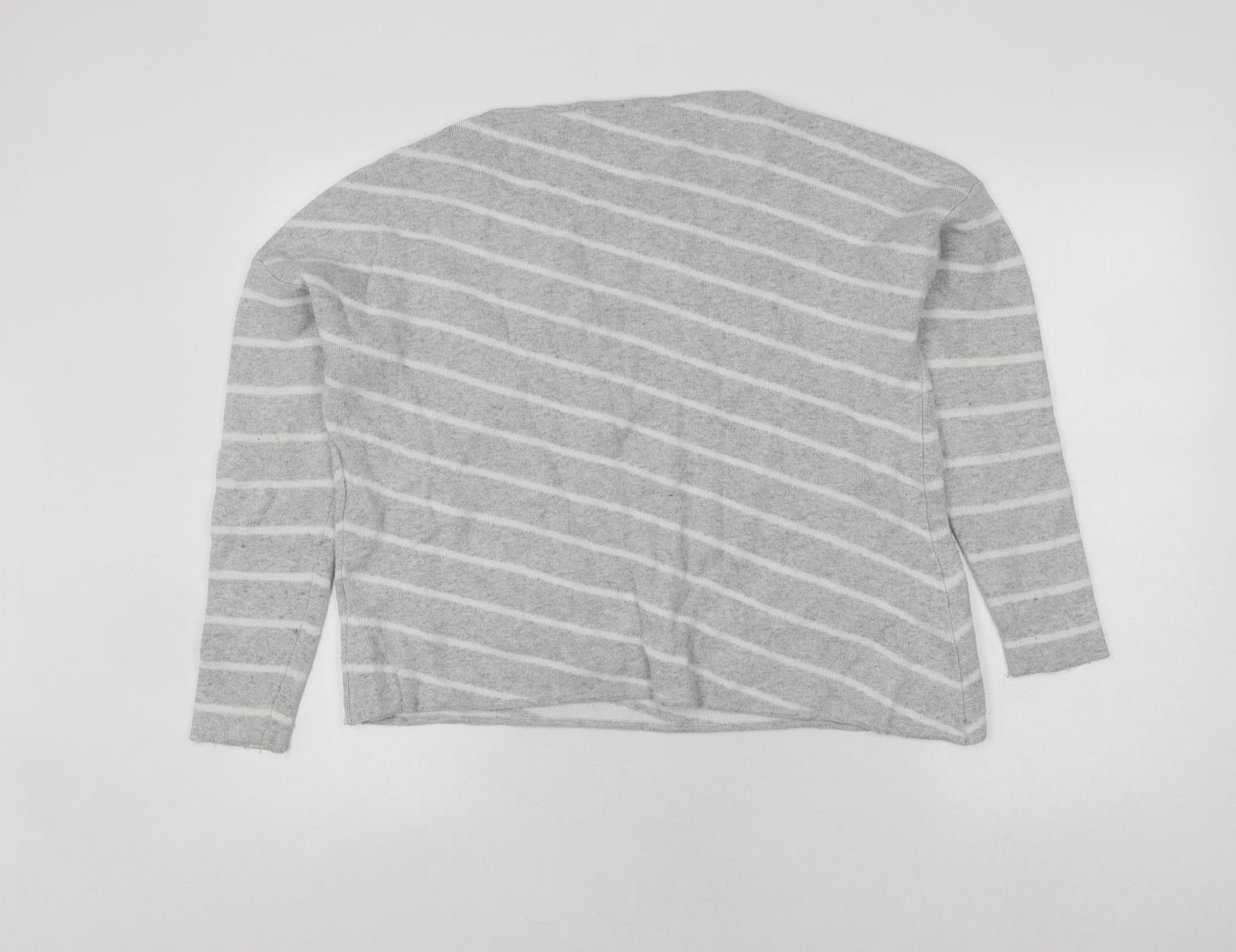 Mint Velvet Women's Grey Striped Pullover Jumper, Size 16