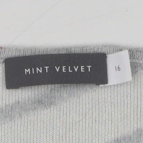 Mint Velvet Women's Grey Striped Pullover Jumper, Size 16