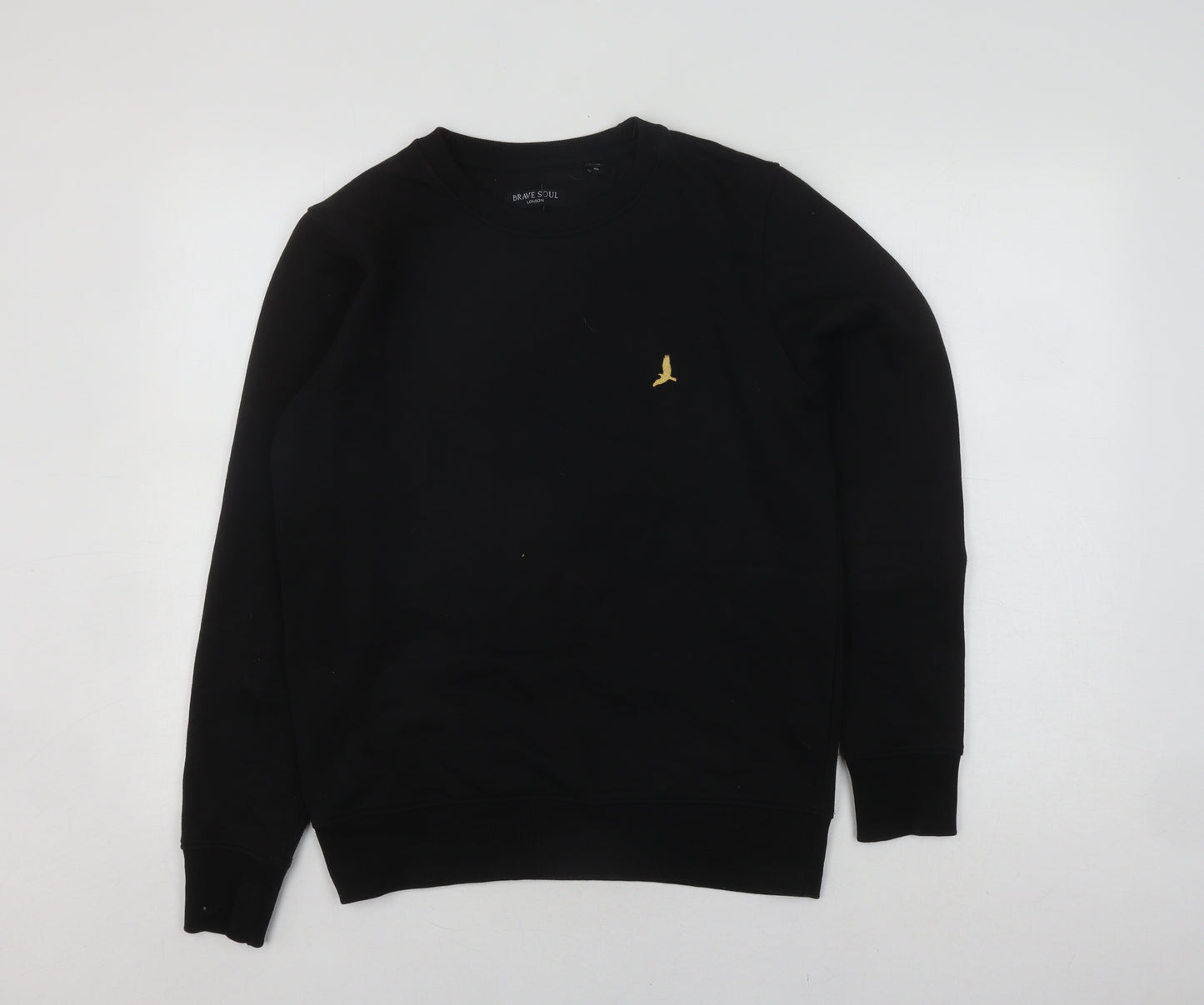 Brave Soul Men's Black Pullover Sweatshirt S Logo