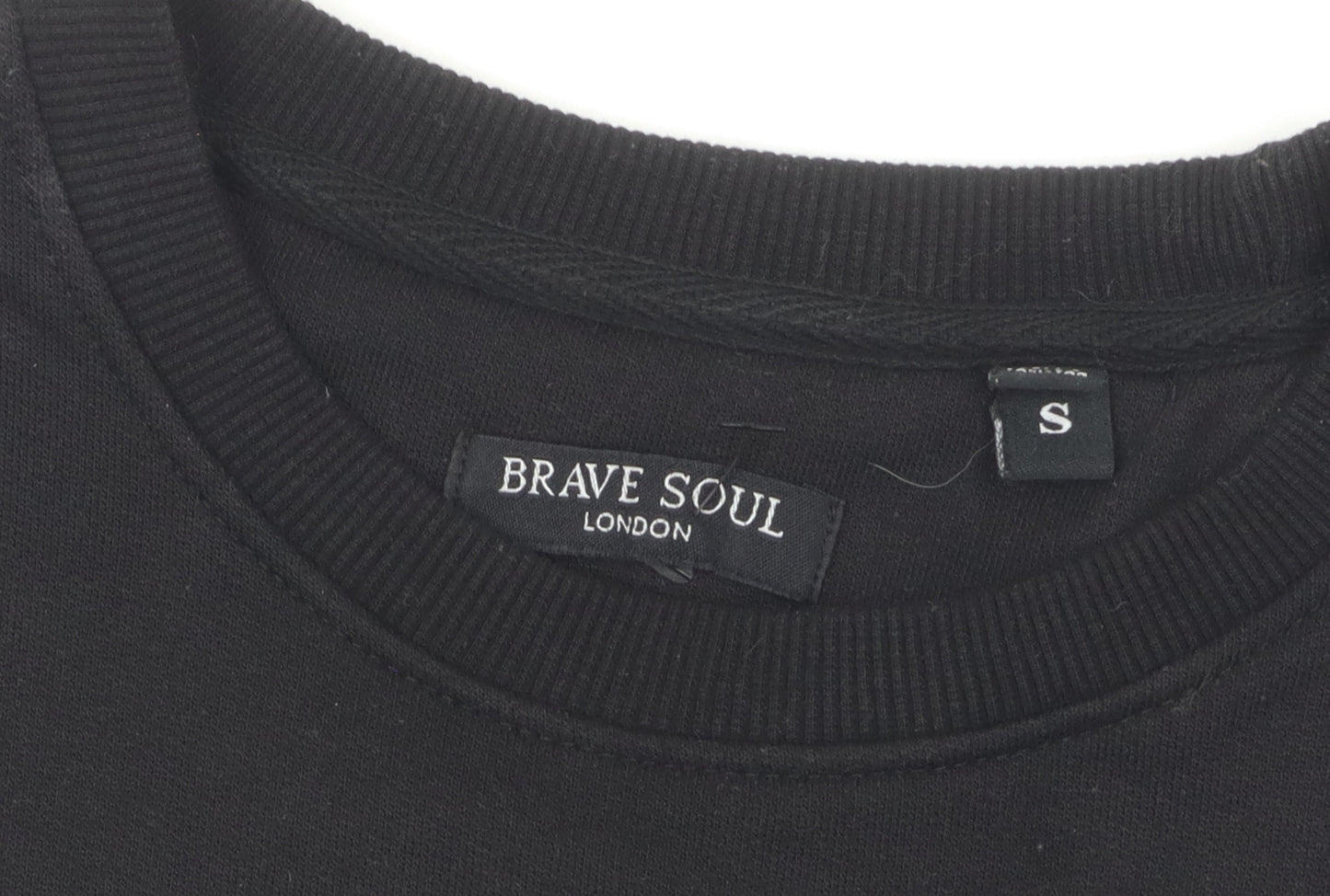 Brave Soul Men's Black Pullover Sweatshirt S Logo