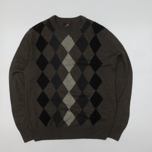 Dockers Men's Green Argyle Pullover Jumper