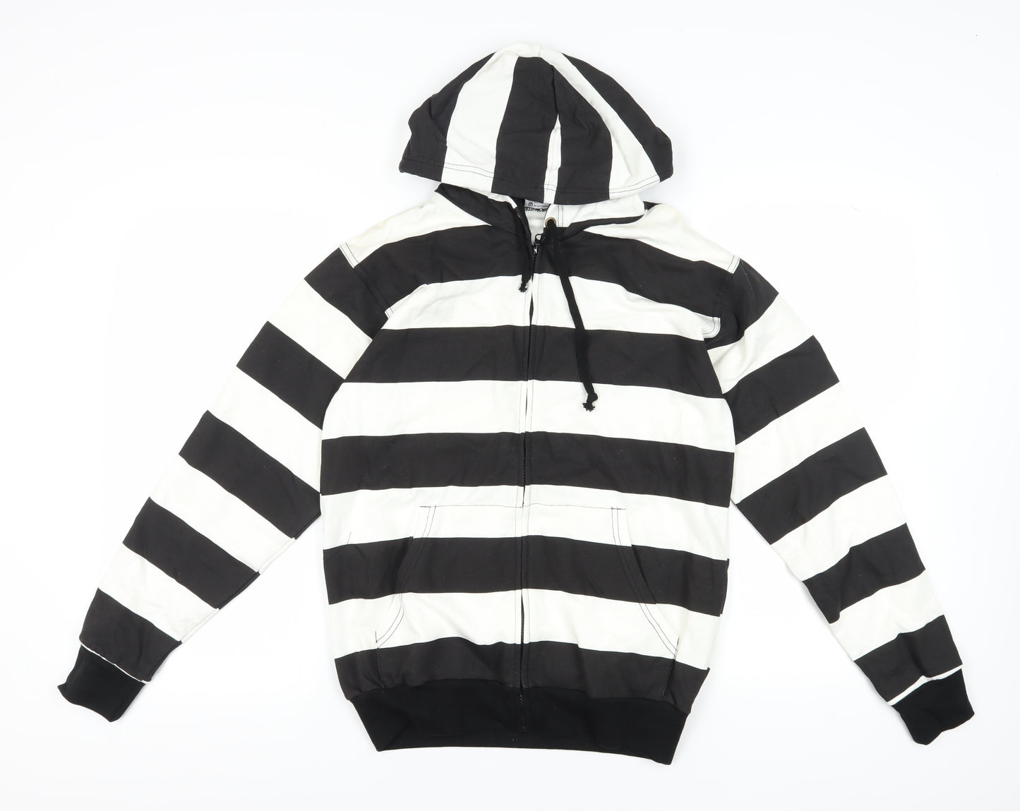 Stars & Stripes Men's Black & White Striped Hoodie S