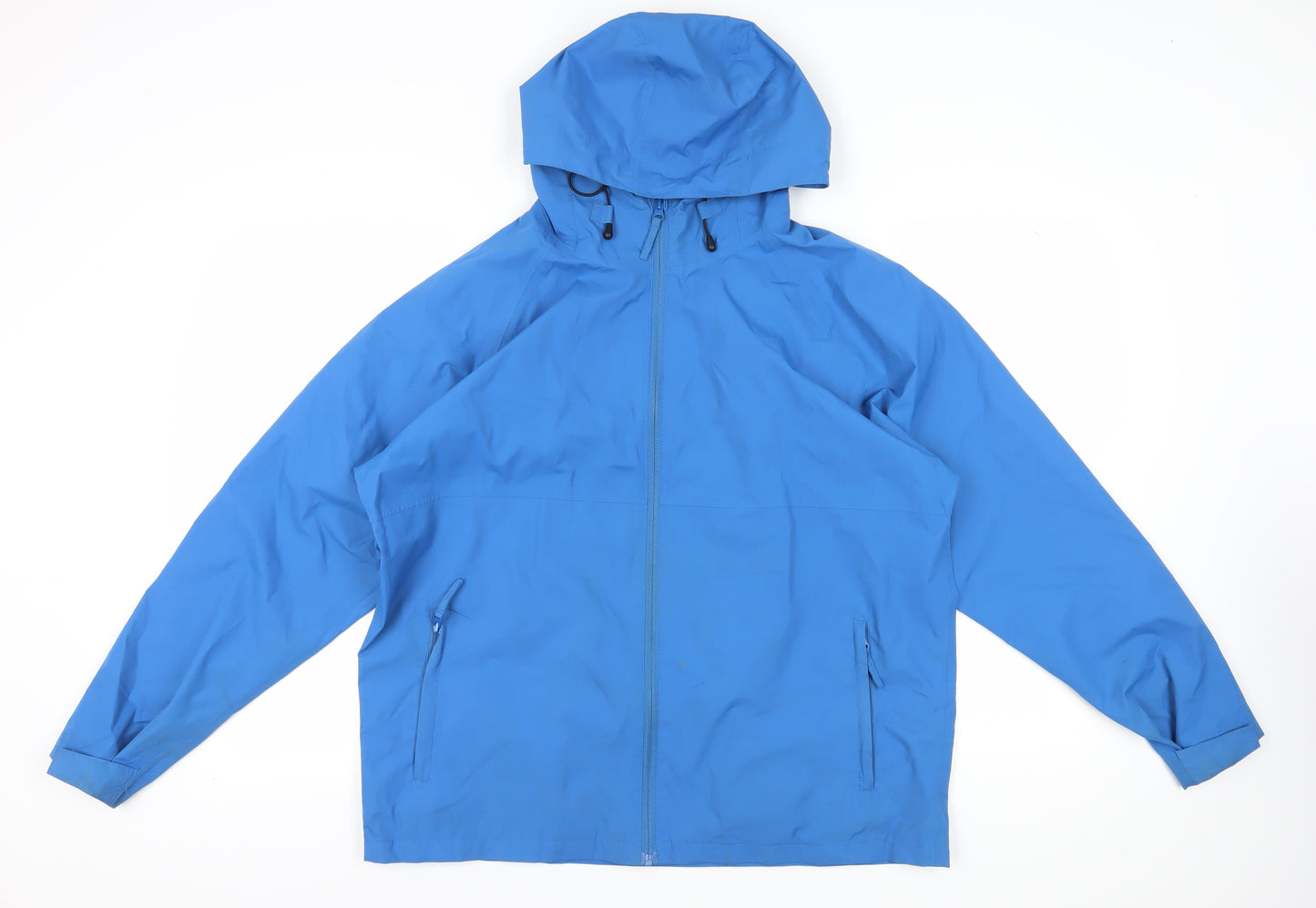 Crane Men's Blue Rain Coat Jacket, Large, Hooded