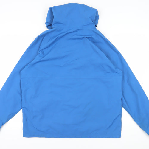 Crane Men's Blue Rain Coat Jacket, Large, Hooded