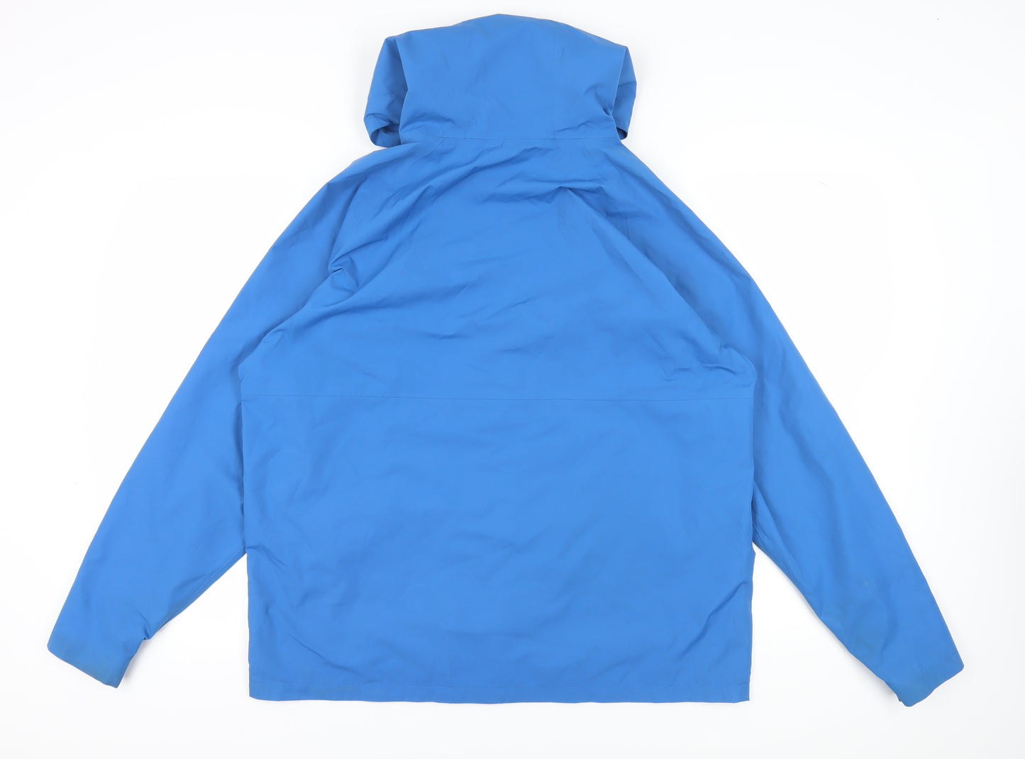 Crane Men's Blue Rain Coat Jacket, Large, Hooded