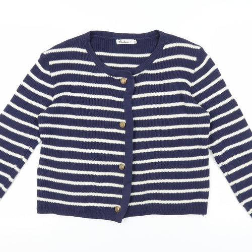 Misskoo Women's Blue Striped Cardigan M