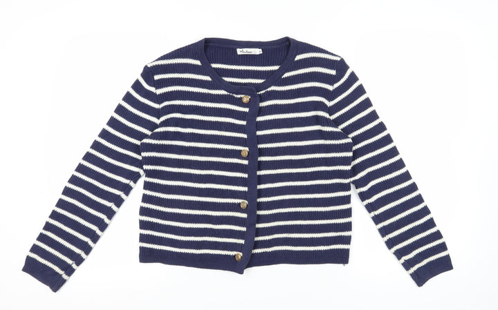 Misskoo Women's Blue Striped Cardigan M