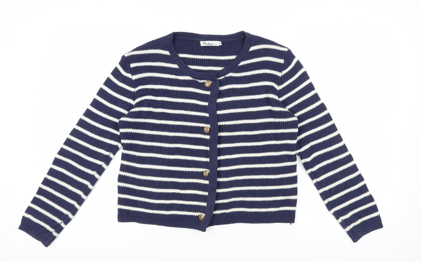 Misskoo Women's Blue Striped Cardigan M