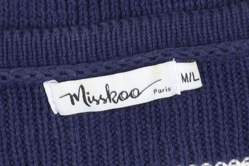 Misskoo Women's Blue Striped Cardigan M