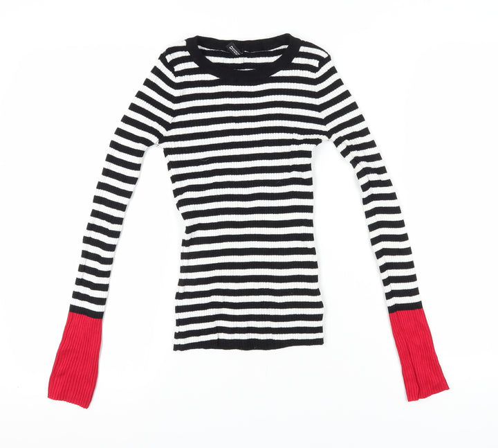 H&M Women's Black Striped XS Pullover Jumper