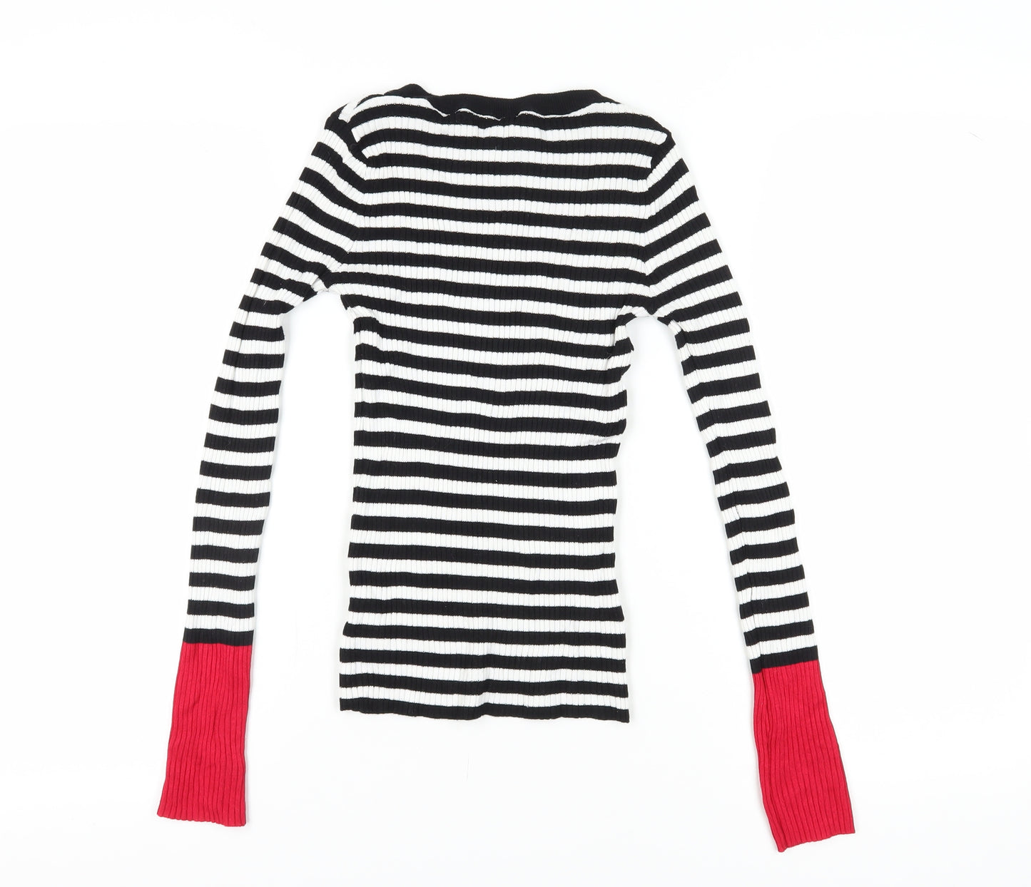 H&M Women's Black Striped XS Pullover Jumper