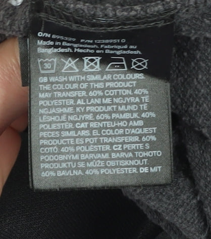 H&M Unisex Grey Pullover Sweatshirt L Graphic Print