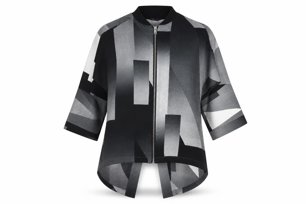 Front view of River Island Women's Geometric Zip Top, size 10