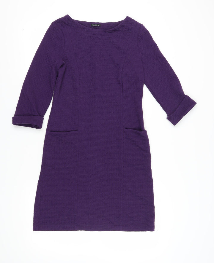 Roman Women's Purple Knit Dress Size 10